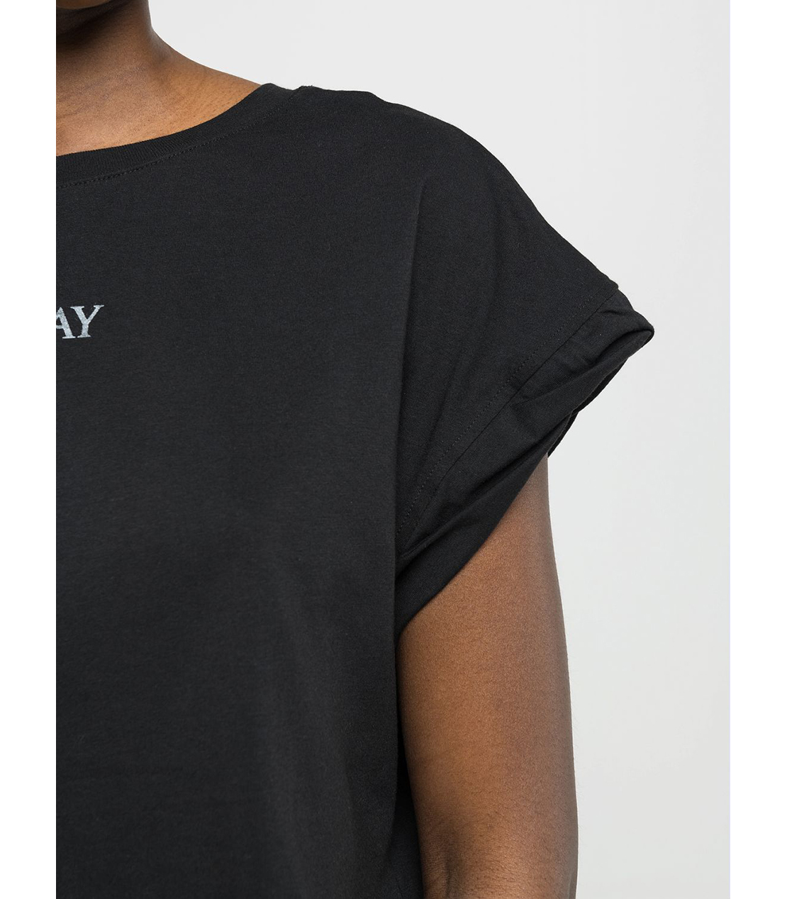 ロゴプリント入りクロップドTシャツ 詳細画像 ブラック 6